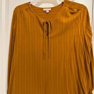 Knox Rose Gold Ribbed Tie Front Blouse